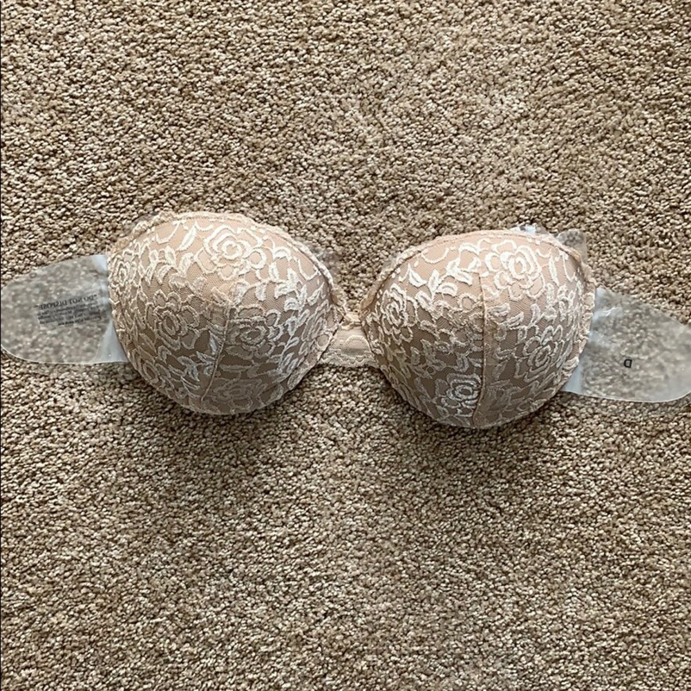 Sticky backless push-up bra D cup